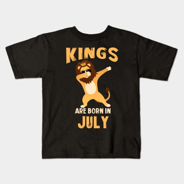 Cute King Are Born In July T-shirt Birthday Gift Kids T-Shirt by johnbbmerch